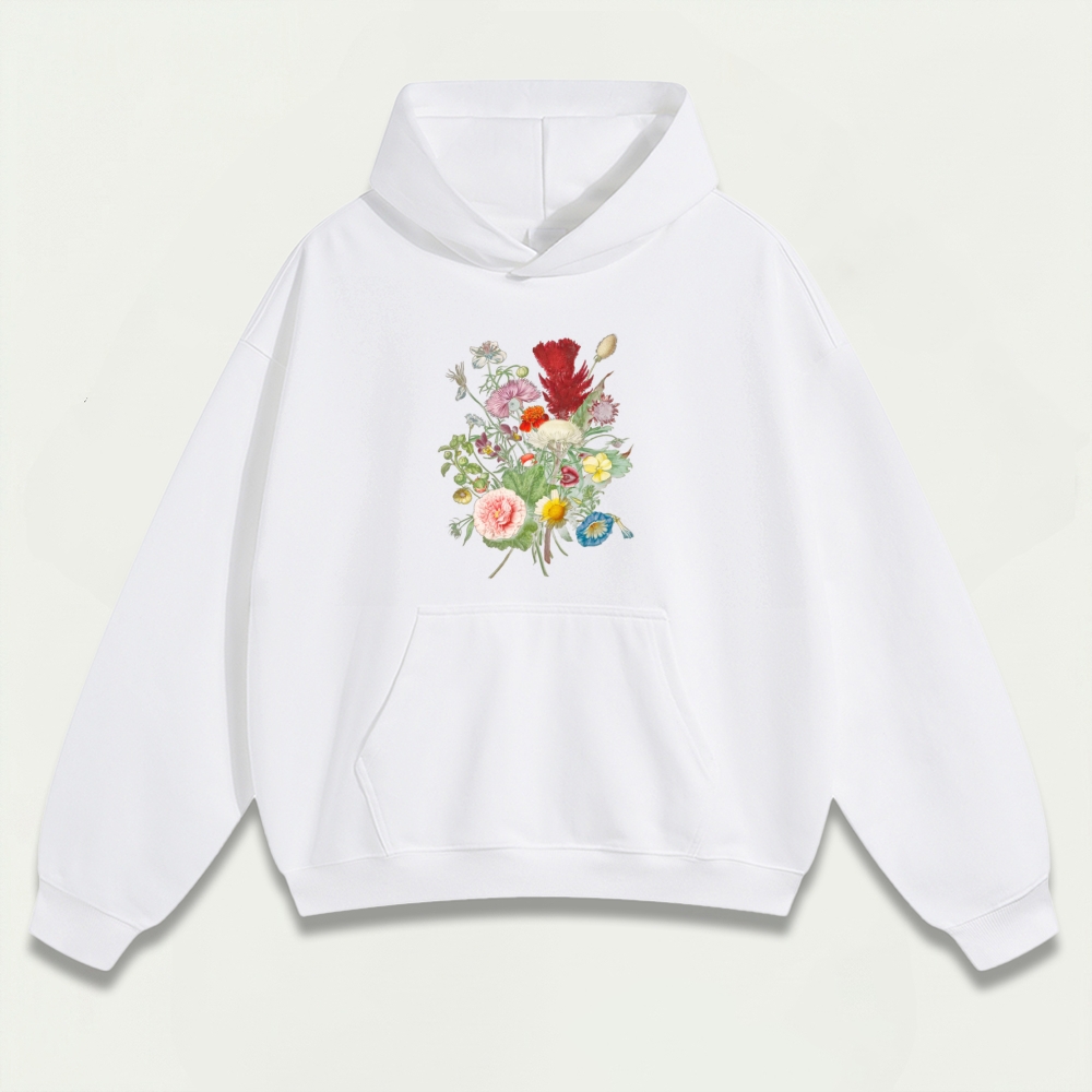 Blooming Flowers Heavyweight Plant Hoodie-HikeVista