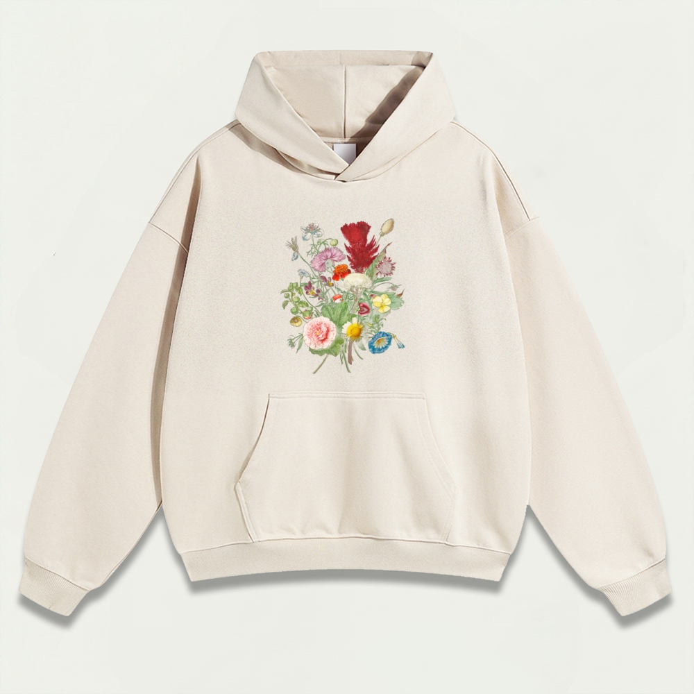Blooming Flowers Heavyweight Plant Hoodie-HikeVista
