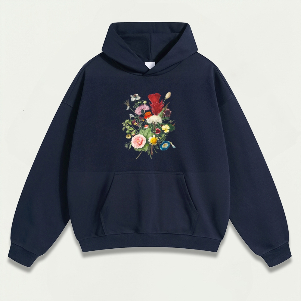 Blooming Flowers Heavyweight Plant Hoodie-HikeVista