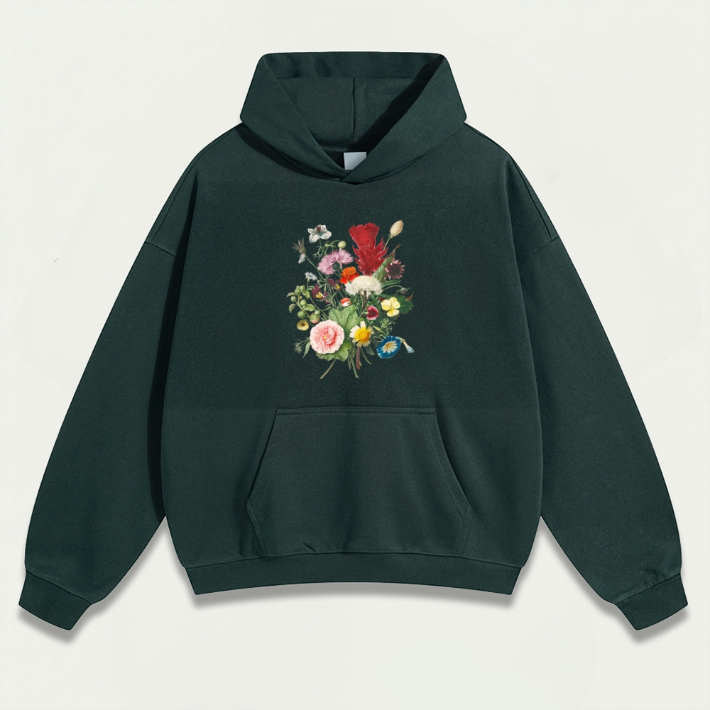 Blooming Flowers Heavyweight Plant Hoodie-HikeVista