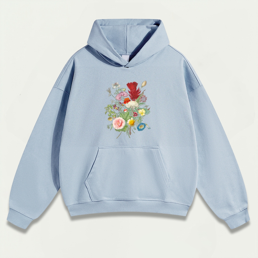 Blooming Flowers Heavyweight Plant Hoodie-HikeVista