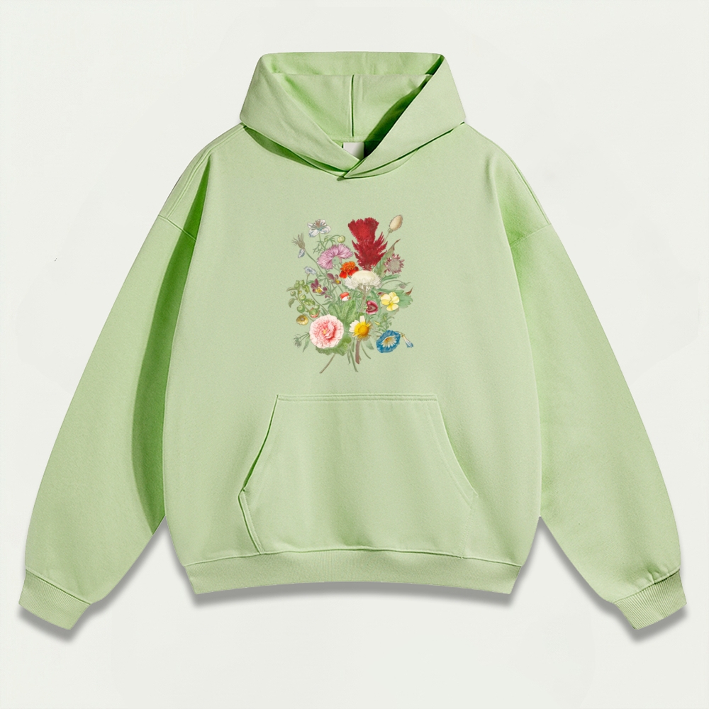 Blooming Flowers Heavyweight Plant Hoodie-HikeVista