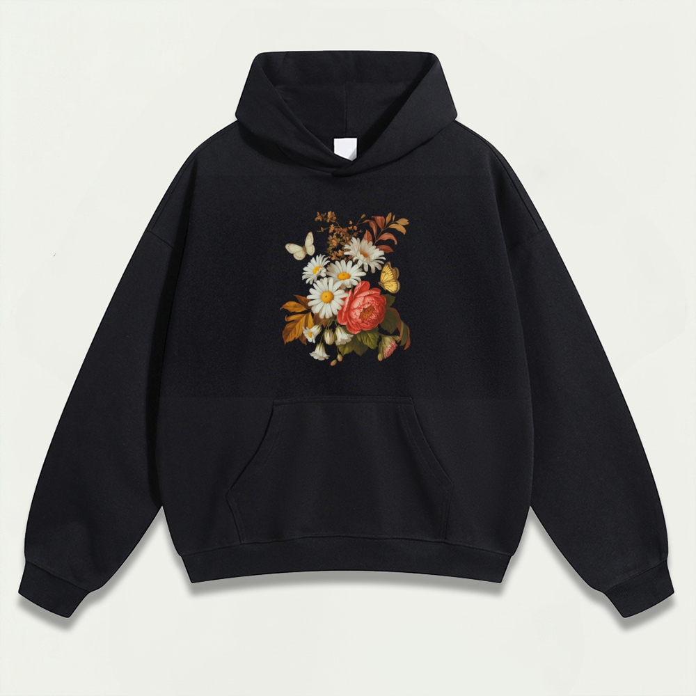 Blooming Flowers Heavyweight Plant Hoodie-HikeVista