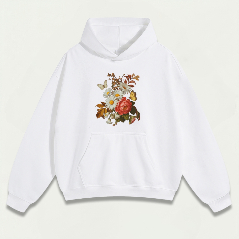 Blooming Flowers Heavyweight Plant Hoodie-HikeVista