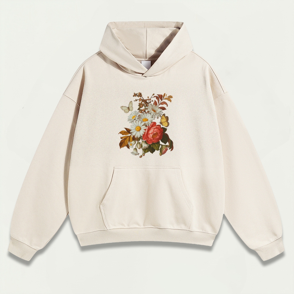 Blooming Flowers Heavyweight Plant Hoodie-HikeVista