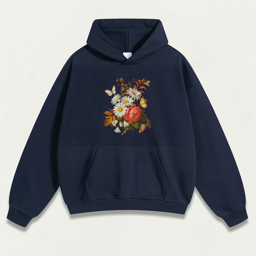 Blooming Flowers Heavyweight Plant Hoodie-HikeVista