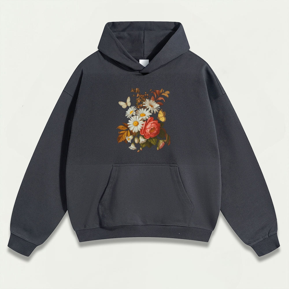 Blooming Flowers Heavyweight Plant Hoodie-HikeVista