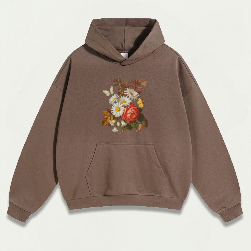 Blooming Flowers Heavyweight Plant Hoodie-HikeVista