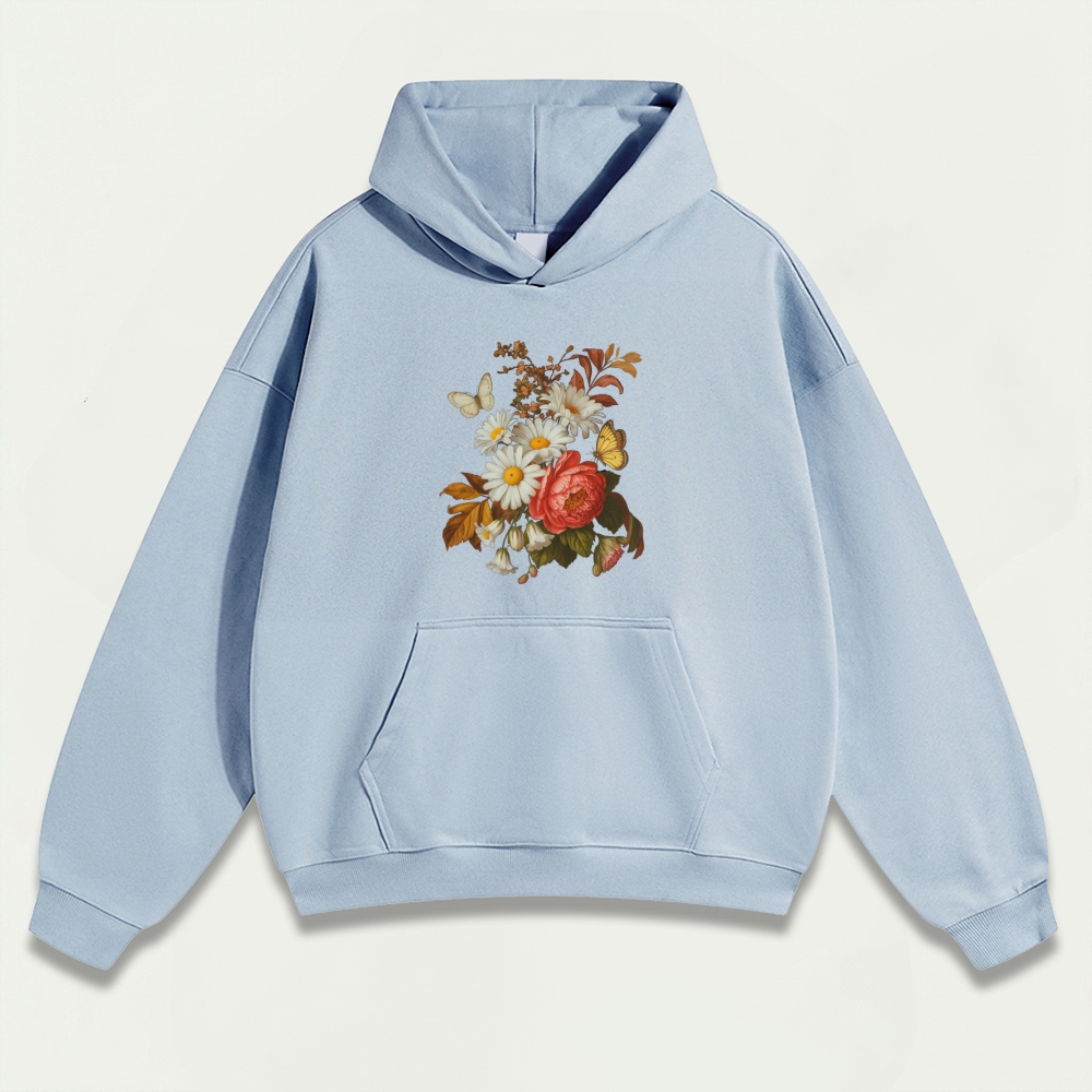 Blooming Flowers Heavyweight Plant Hoodie-HikeVista