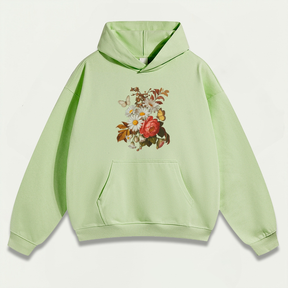 Blooming Flowers Heavyweight Plant Hoodie-HikeVista