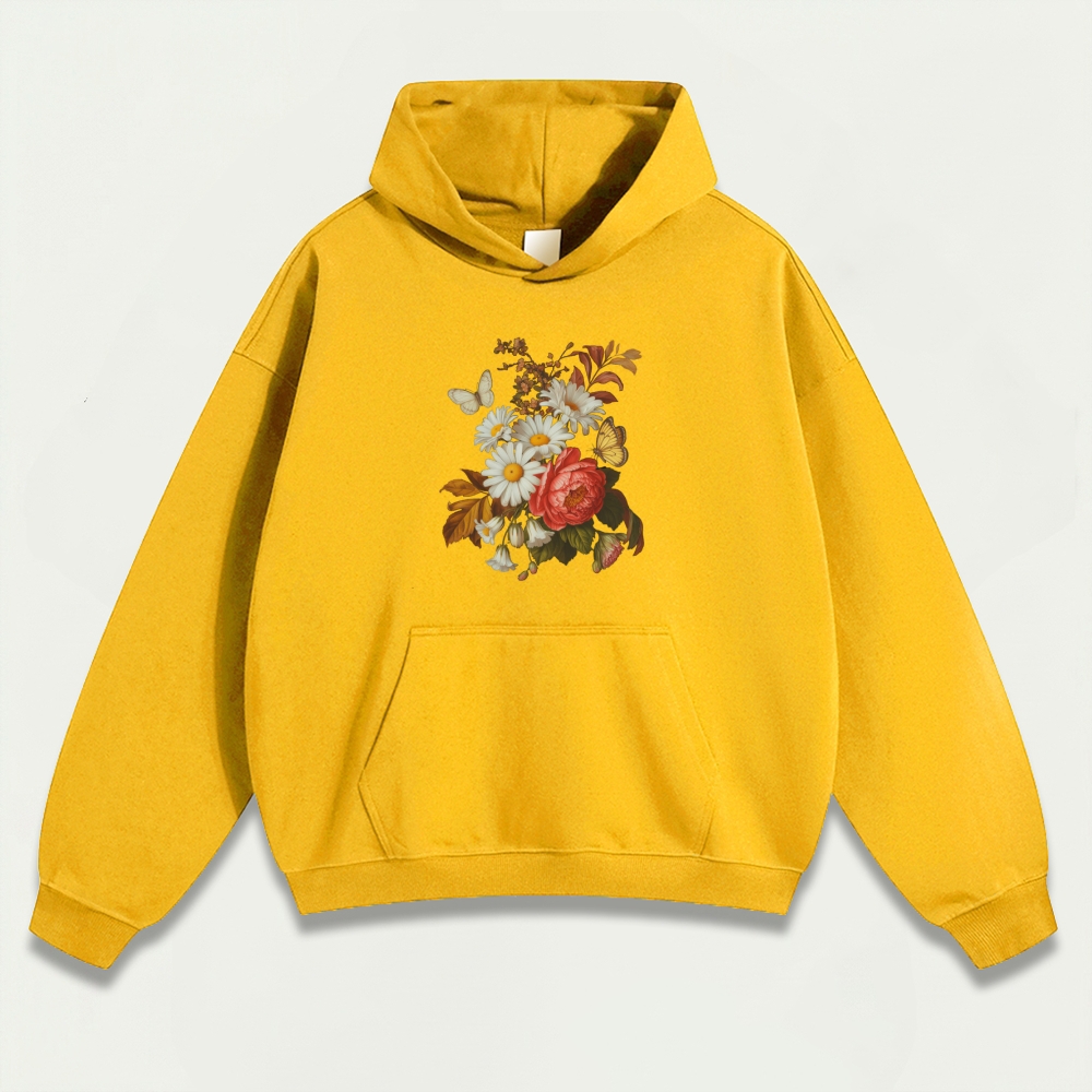 Blooming Flowers Heavyweight Plant Hoodie-HikeVista