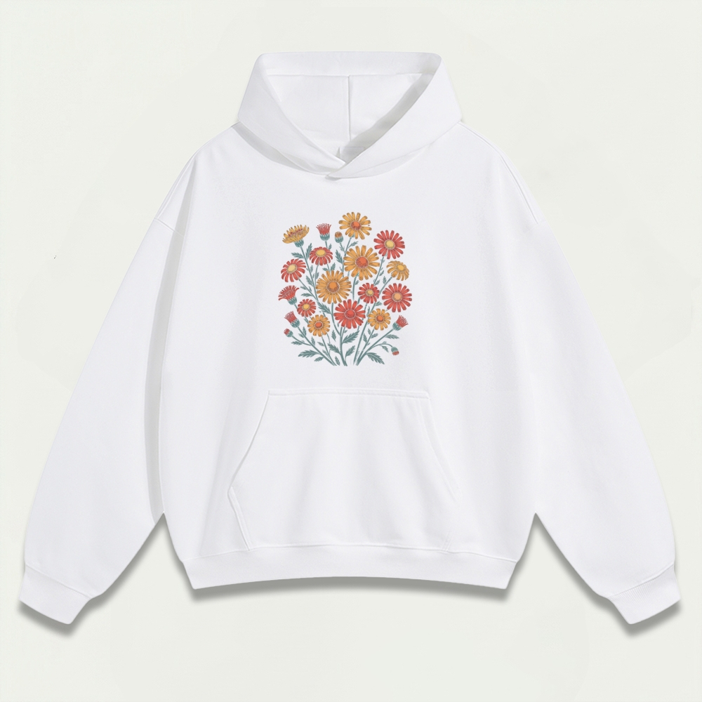 Blooming Flowers Heavyweight Plant Hoodie-HikeVista