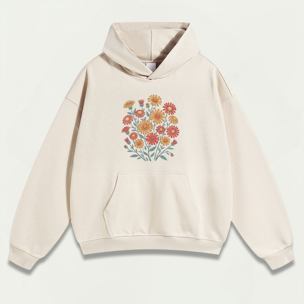 Blooming Flowers Heavyweight Plant Hoodie-HikeVista