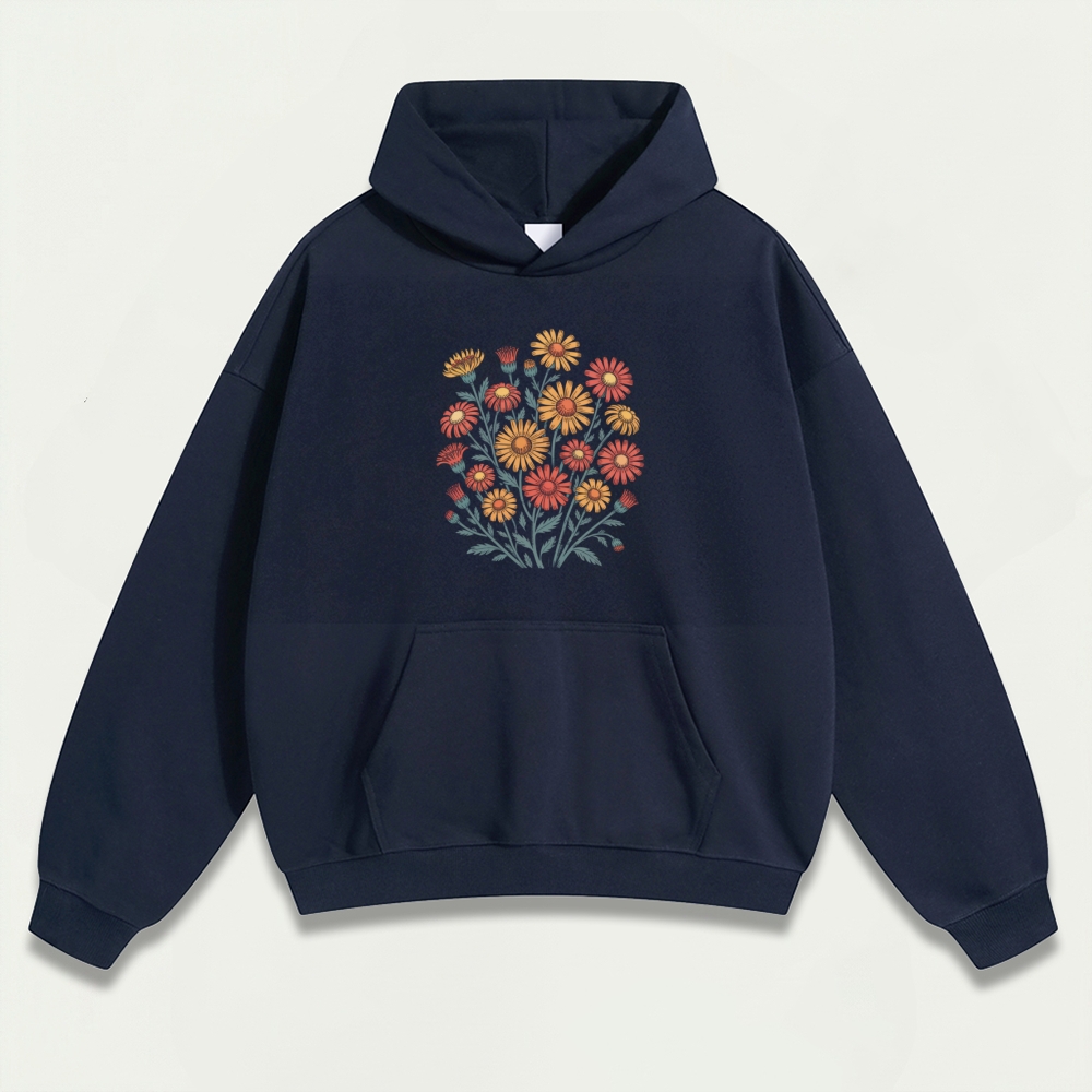 Blooming Flowers Heavyweight Plant Hoodie-HikeVista