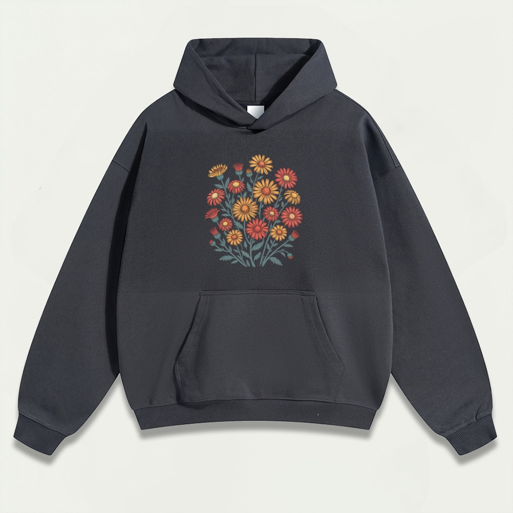 Blooming Flowers Heavyweight Plant Hoodie-HikeVista