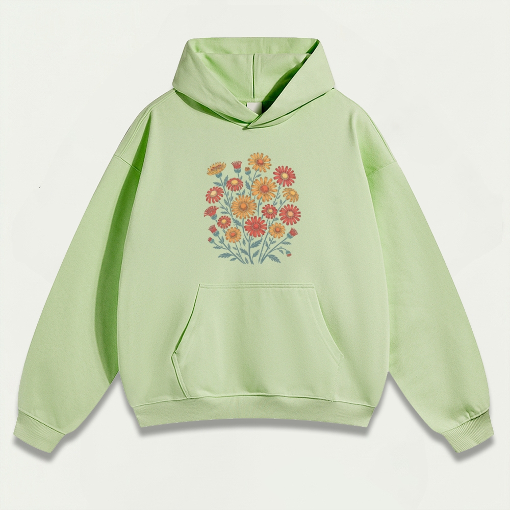 Blooming Flowers Heavyweight Plant Hoodie-HikeVista
