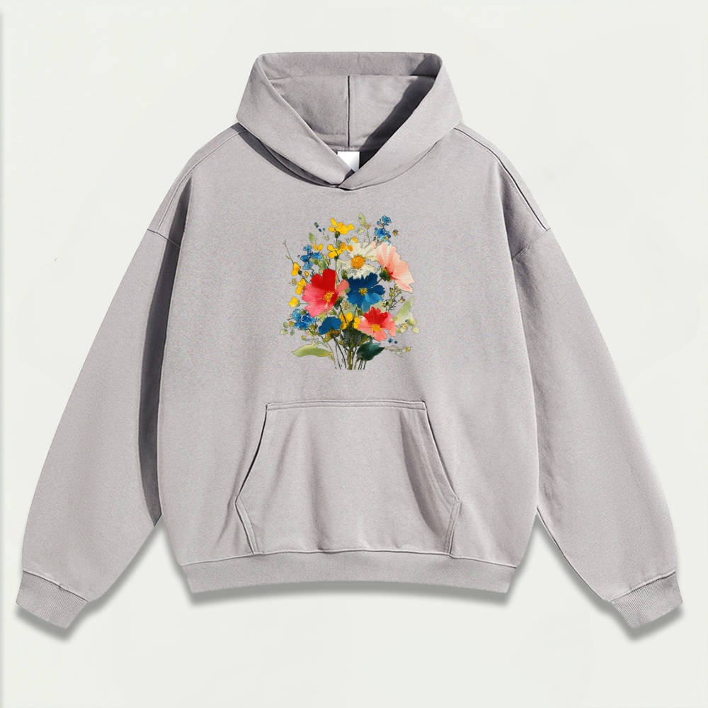Blooming Flowers Heavyweight Plant Hoodie-HikeVista