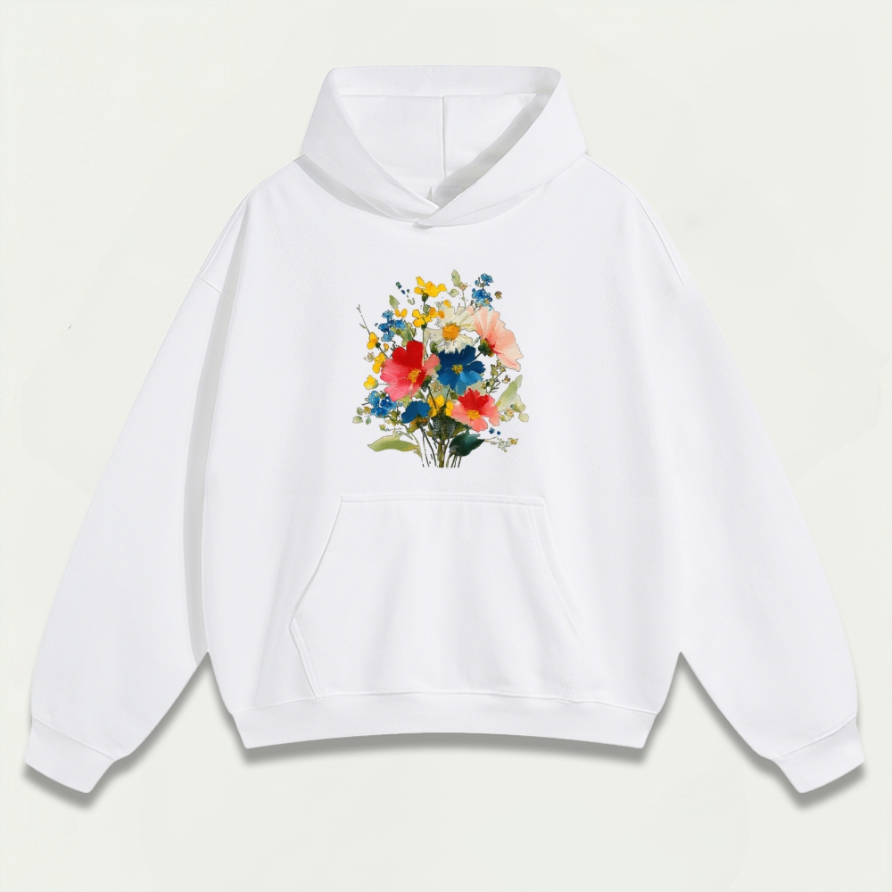 Blooming Flowers Heavyweight Plant Hoodie-HikeVista