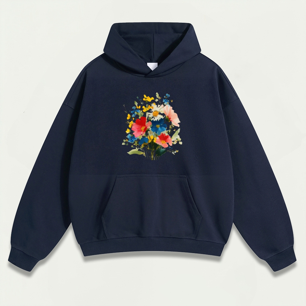 Blooming Flowers Heavyweight Plant Hoodie-HikeVista