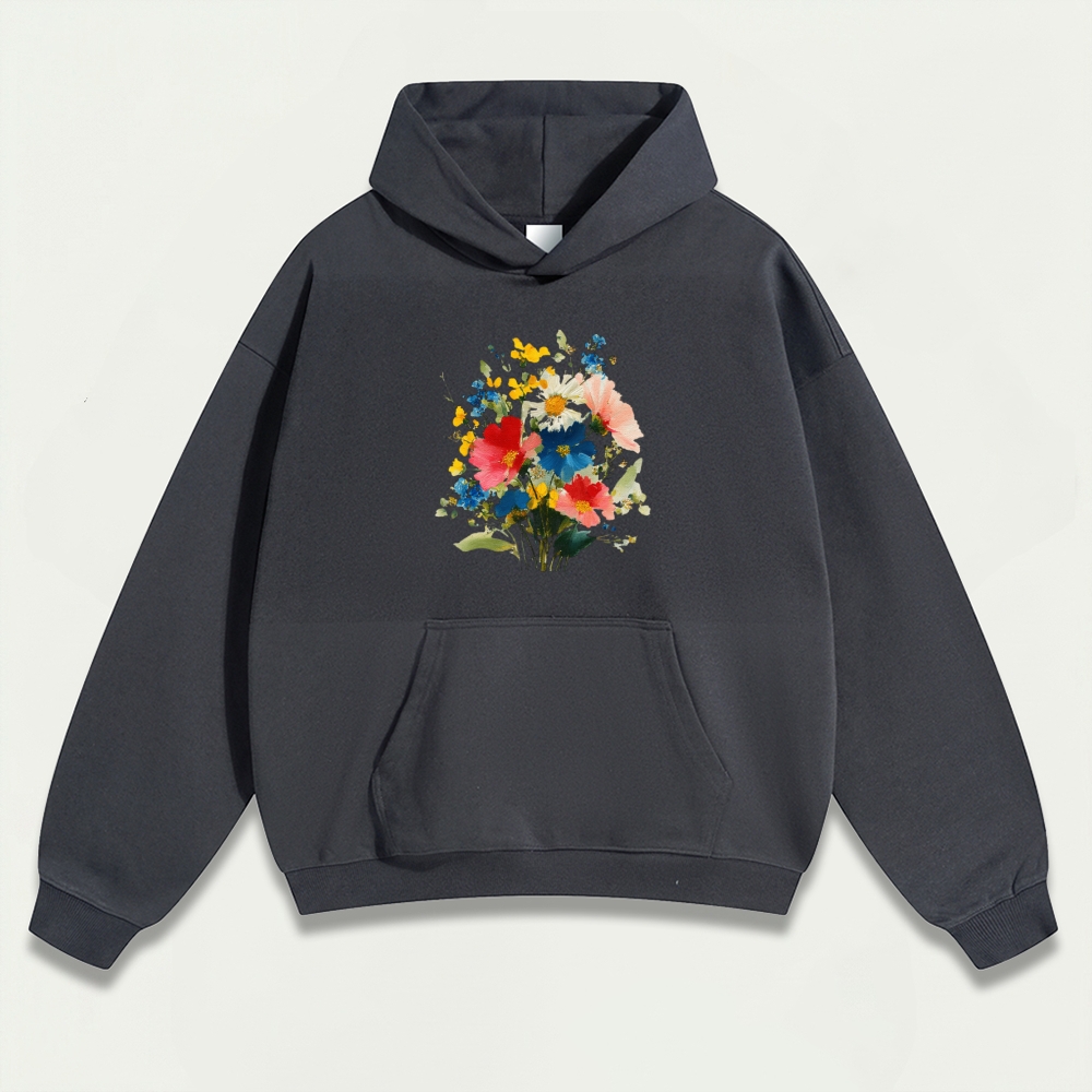 Blooming Flowers Heavyweight Plant Hoodie-HikeVista