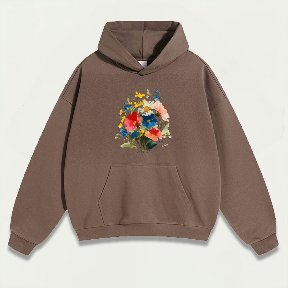 Blooming Flowers Heavyweight Plant Hoodie-HikeVista