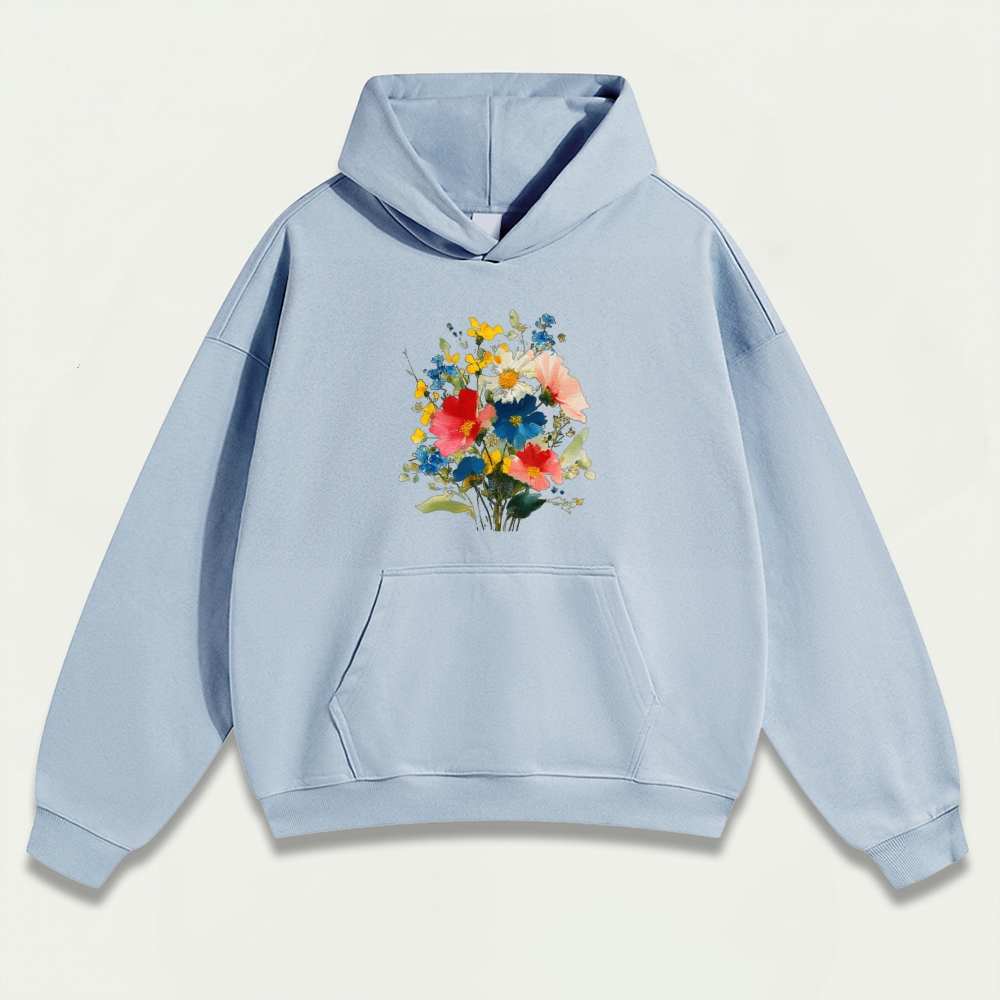 Blooming Flowers Heavyweight Plant Hoodie-HikeVista