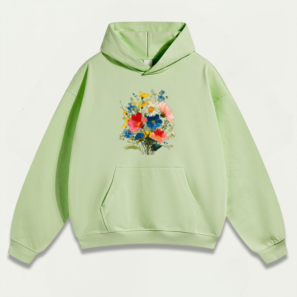 Blooming Flowers Heavyweight Plant Hoodie-HikeVista