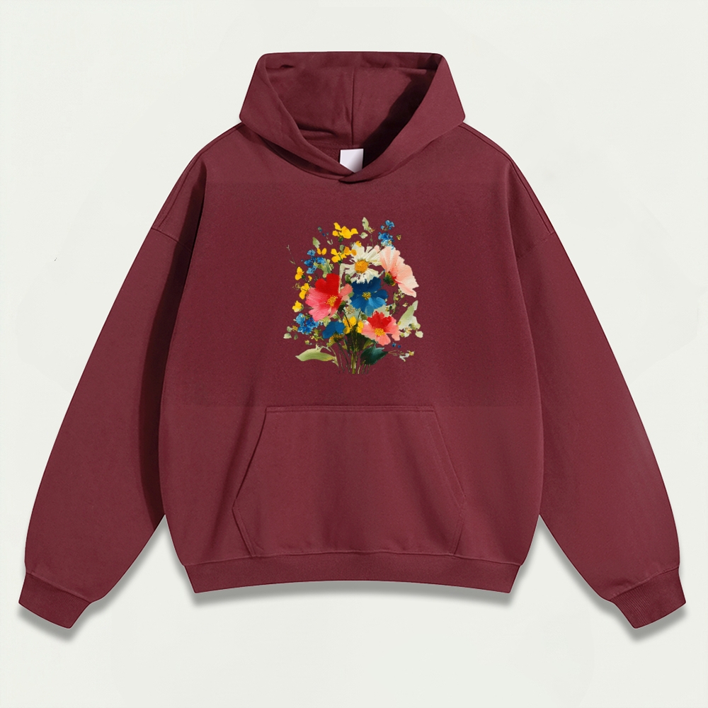 Blooming Flowers Heavyweight Plant Hoodie-HikeVista