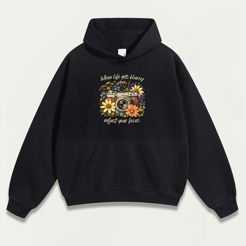 Flower Camera Heavyweight Hiking Hoodie-HikeVista