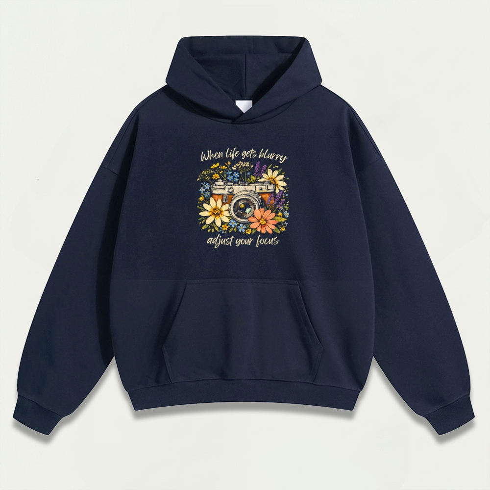 Flower Camera Heavyweight Hiking Hoodie-HikeVista