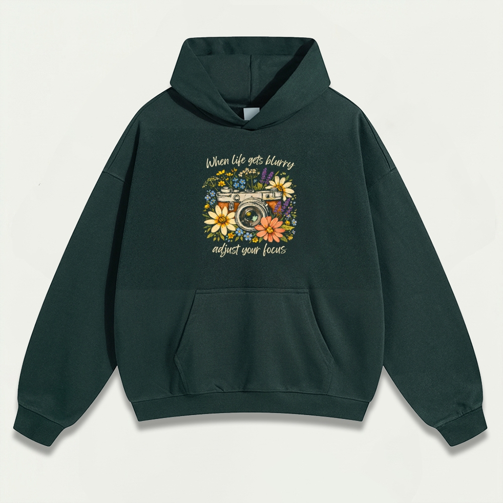 Flower Camera Heavyweight Hiking Hoodie-HikeVista