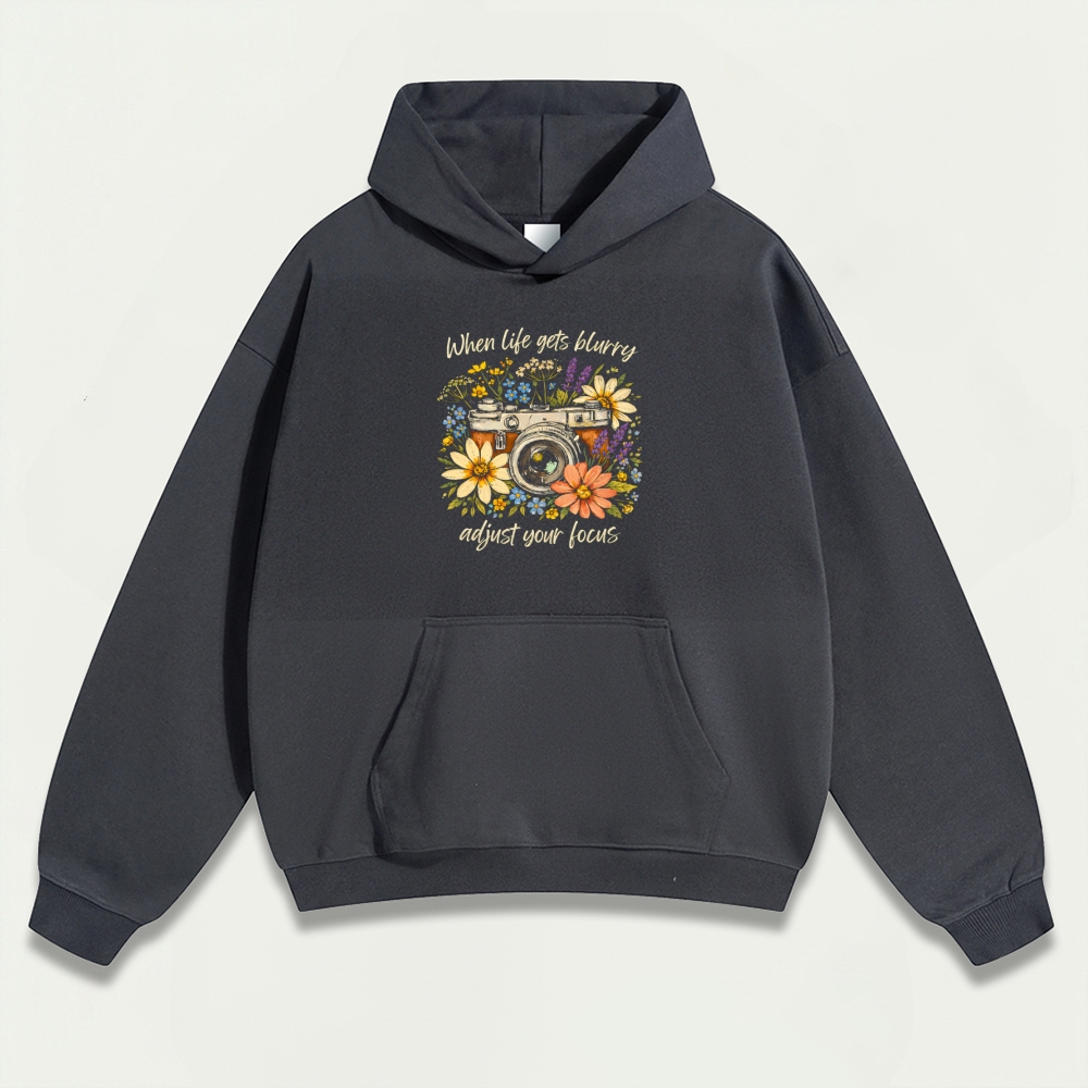 Flower Camera Heavyweight Hiking Hoodie-HikeVista