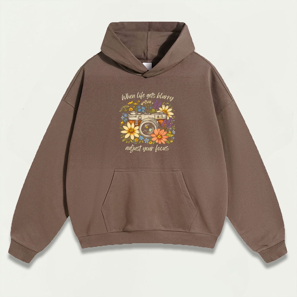 Flower Camera Heavyweight Hiking Hoodie-HikeVista