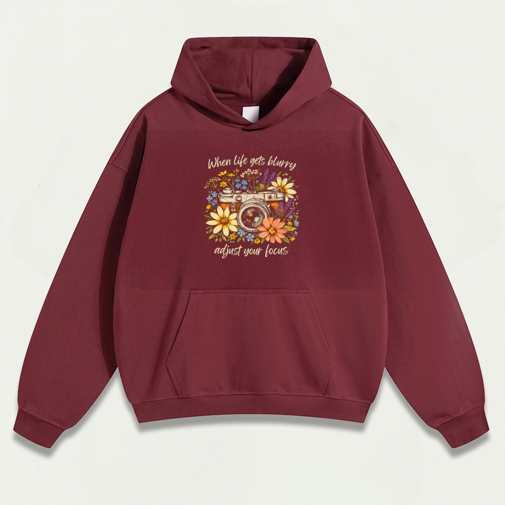 Flower Camera Heavyweight Hiking Hoodie-HikeVista