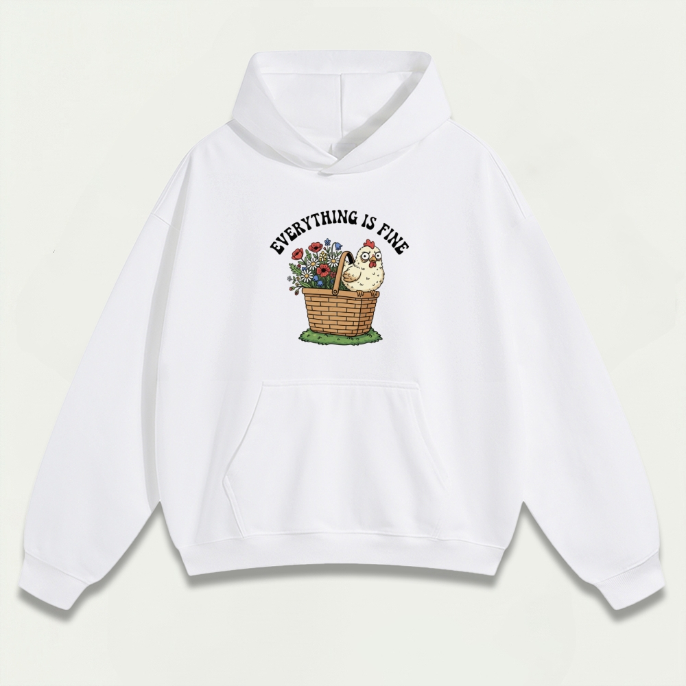 Everything Is Fine Heavyweight Hiking Hoodie-HikeVista