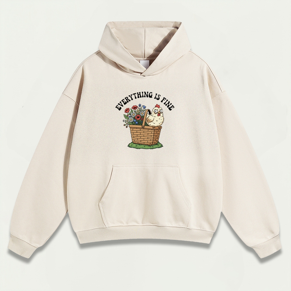 Everything Is Fine Heavyweight Hiking Hoodie-HikeVista