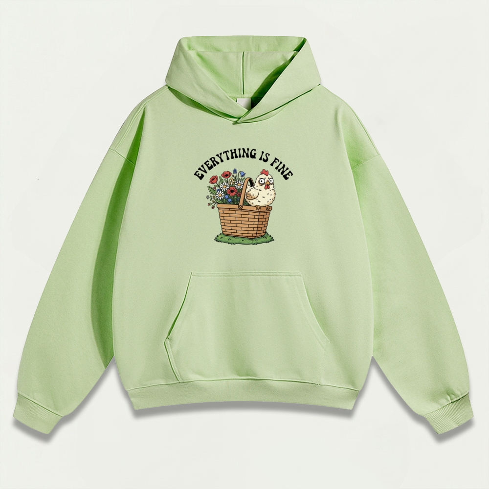 Everything Is Fine Heavyweight Hiking Hoodie-HikeVista