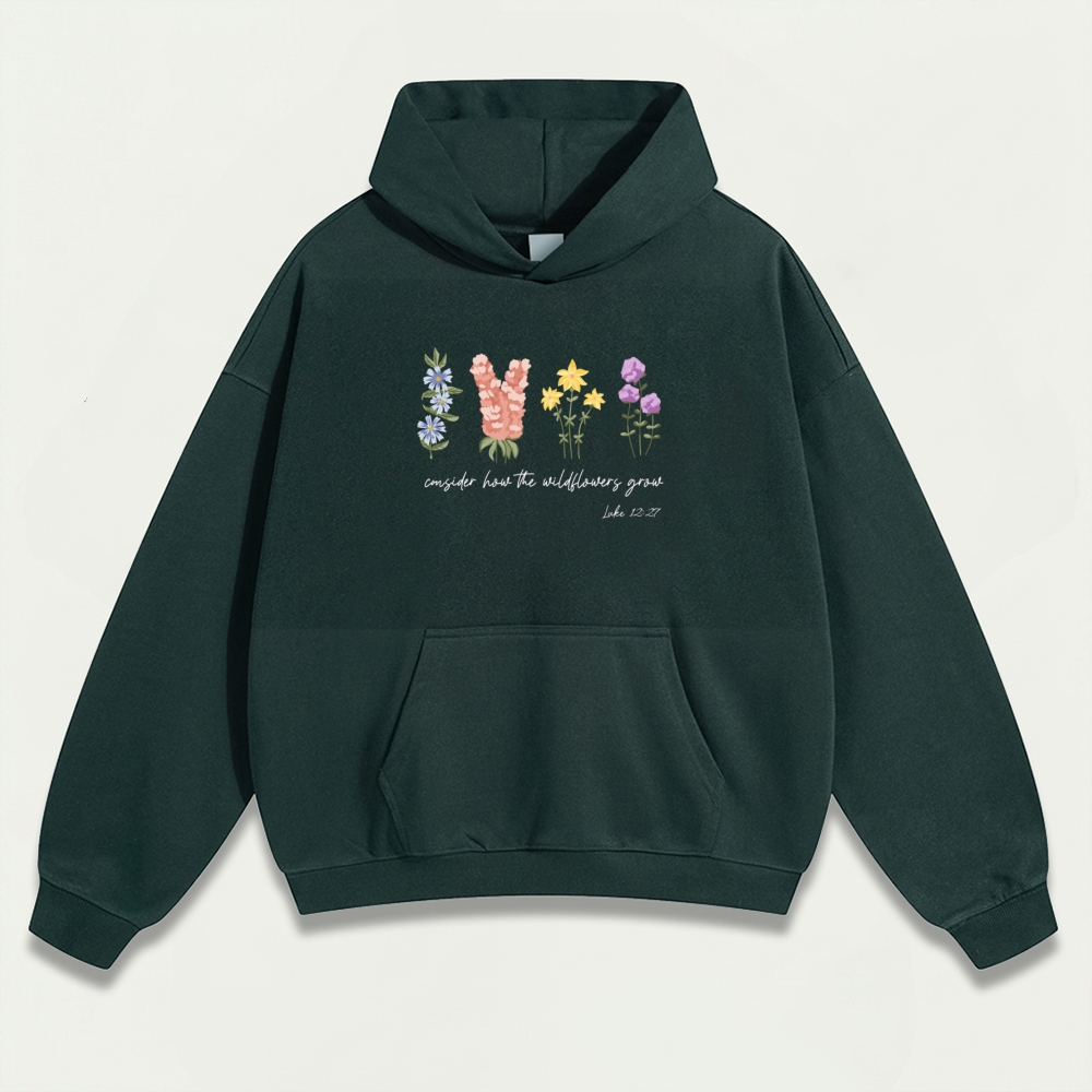 Wildflower Heavyweight Plant Hoodie-HikeVista
