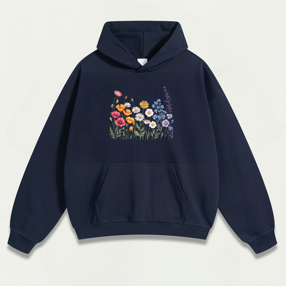 Blooming Flowers Heavyweight Trail Hoodie-HikeVista