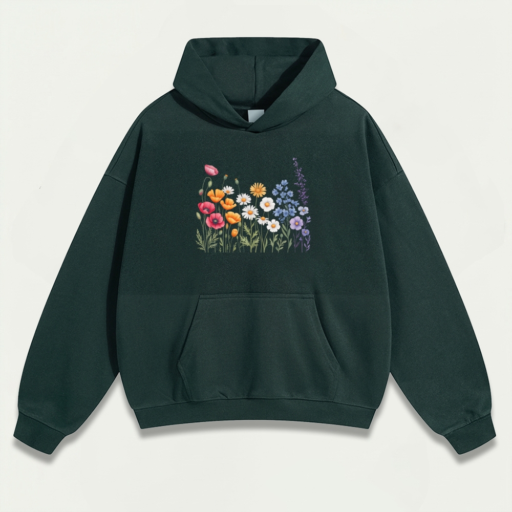 Blooming Flowers Heavyweight Trail Hoodie-HikeVista