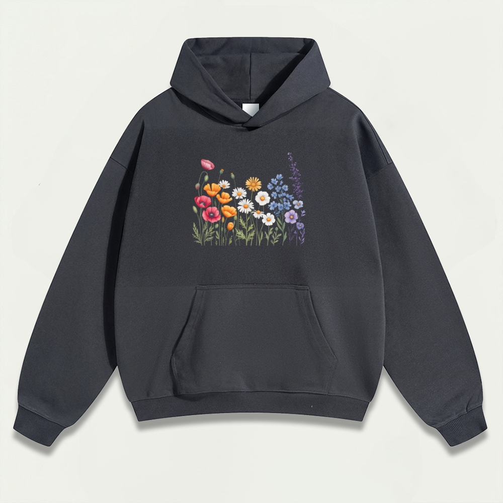 Blooming Flowers Heavyweight Trail Hoodie-HikeVista