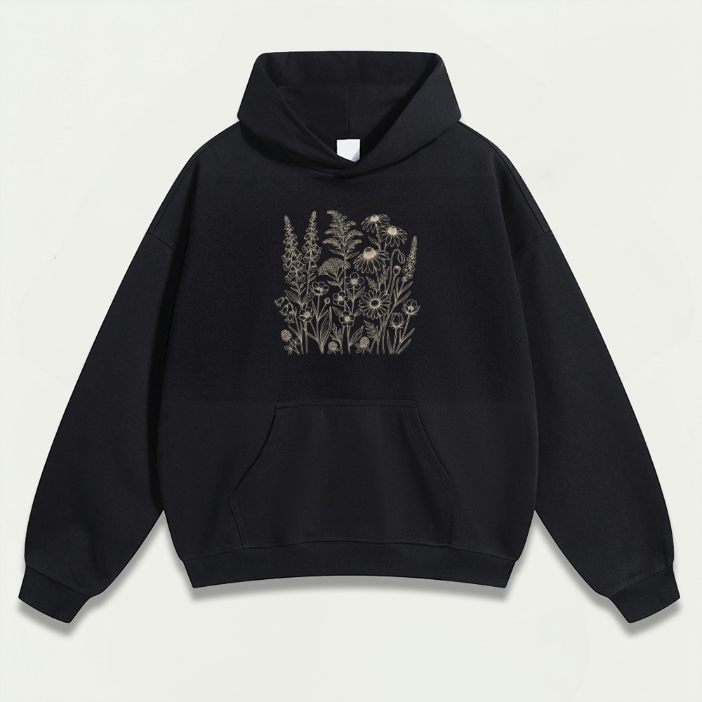 Wildflower Heavyweight Plant Hoodie-HikeVista