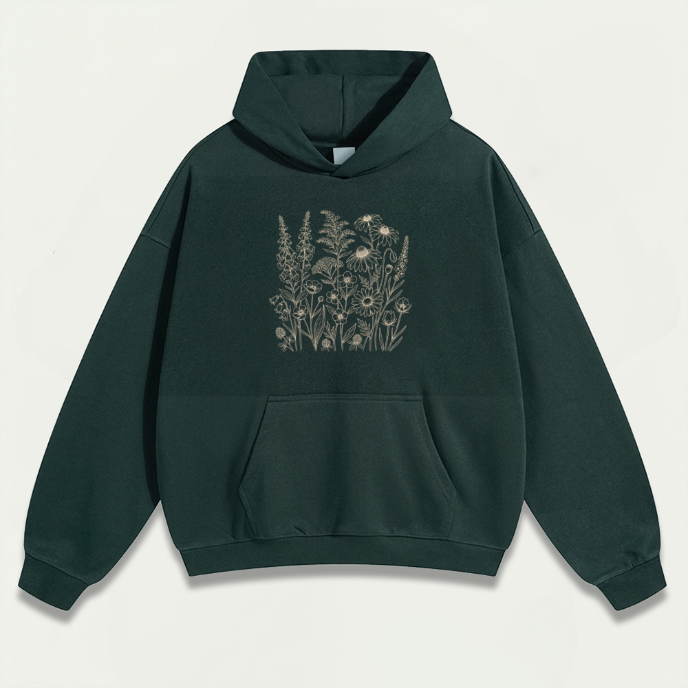 Wildflower Heavyweight Plant Hoodie-HikeVista