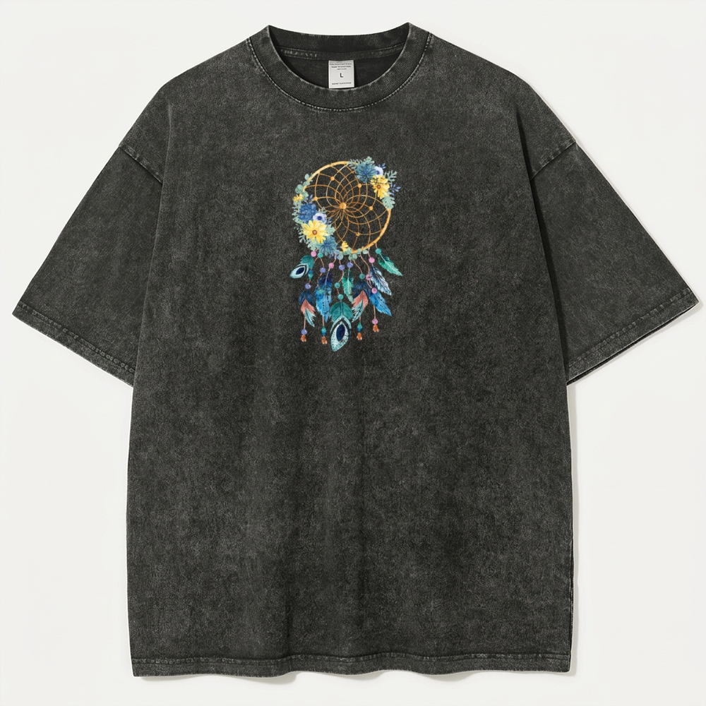 Dreamcatcher Feathers Vintage Organic Cotton Hiking Tee-HikeVista