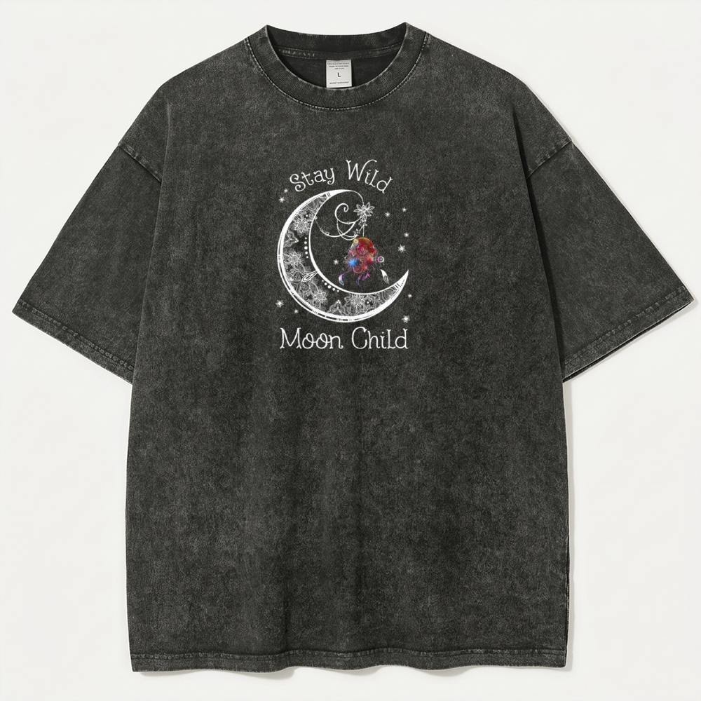 Stay Wild Moon Child Vintage Organic Cotton Trail Tee-HikeVista