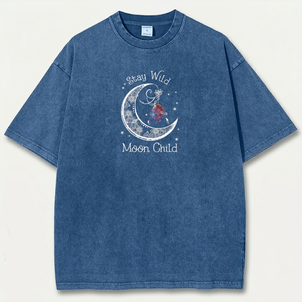 Stay Wild Moon Child Vintage Organic Cotton Trail Tee-HikeVista