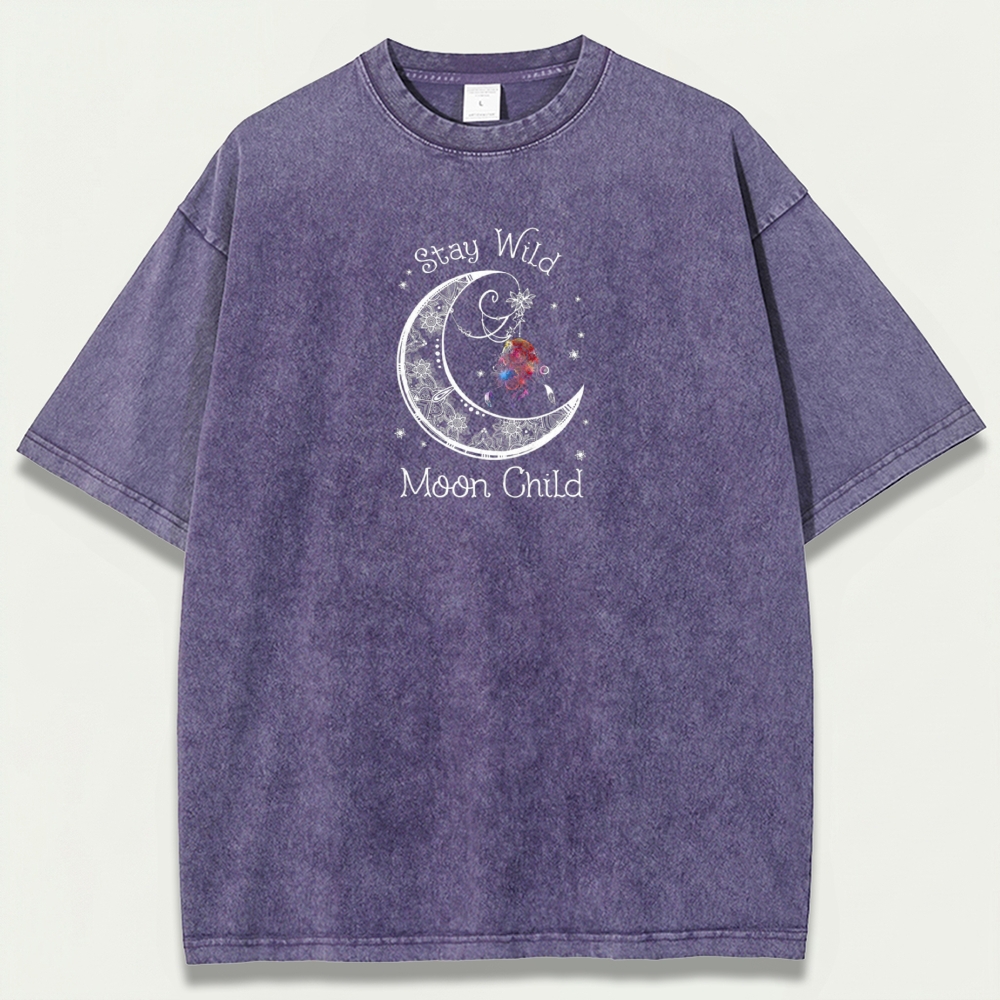 Stay Wild Moon Child Vintage Organic Cotton Trail Tee-HikeVista