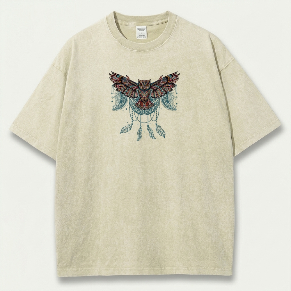 Western Owl Vintage Organic Cotton Hiking Tee-HikeVista