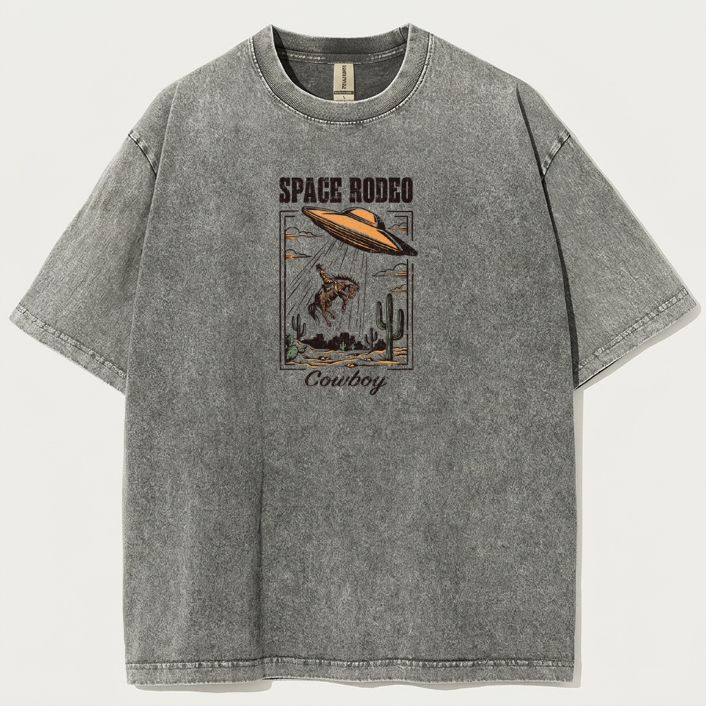 Cowboy Space Rodeo Vintage Organic Cotton Hiking Tee-HikeVista