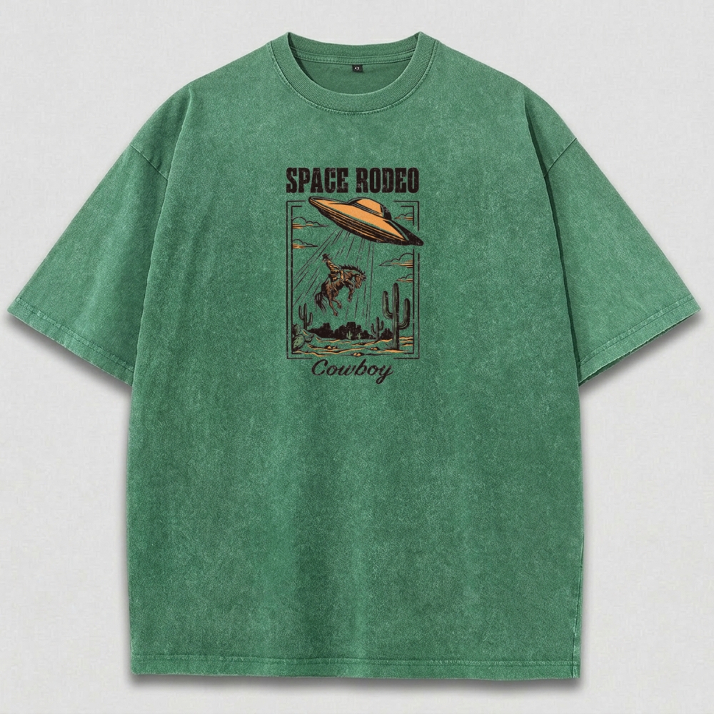 Cowboy Space Rodeo Vintage Organic Cotton Hiking Tee-HikeVista